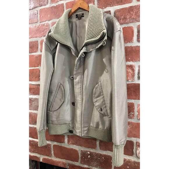 Diesel Black Gold Ribbed Trim Wool Blend Techno Fabric Jacket Large RARE $500 - Picture 4 of 10